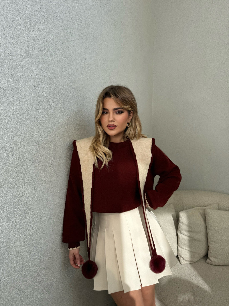 PULOVER BURGUNDY