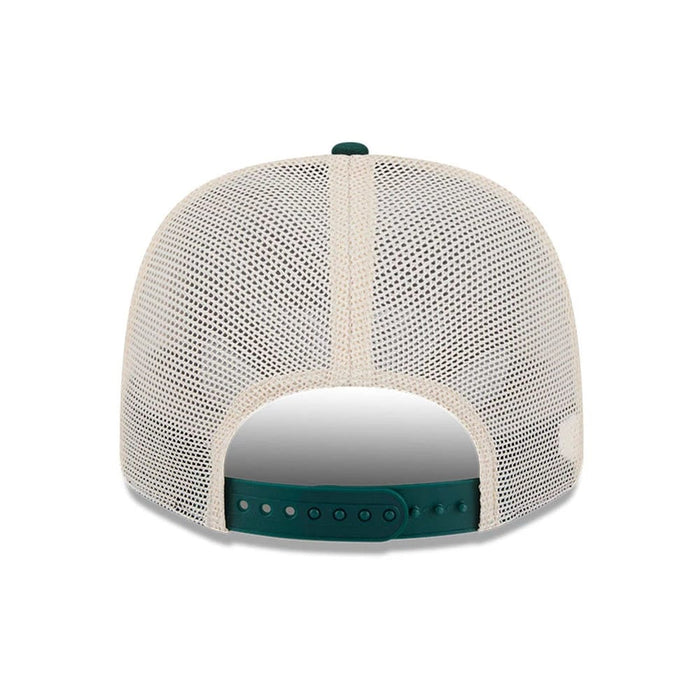 Pictured is this MLB Patch Athletics 9SEVENTY Stretch Snap cap in dark green. 7