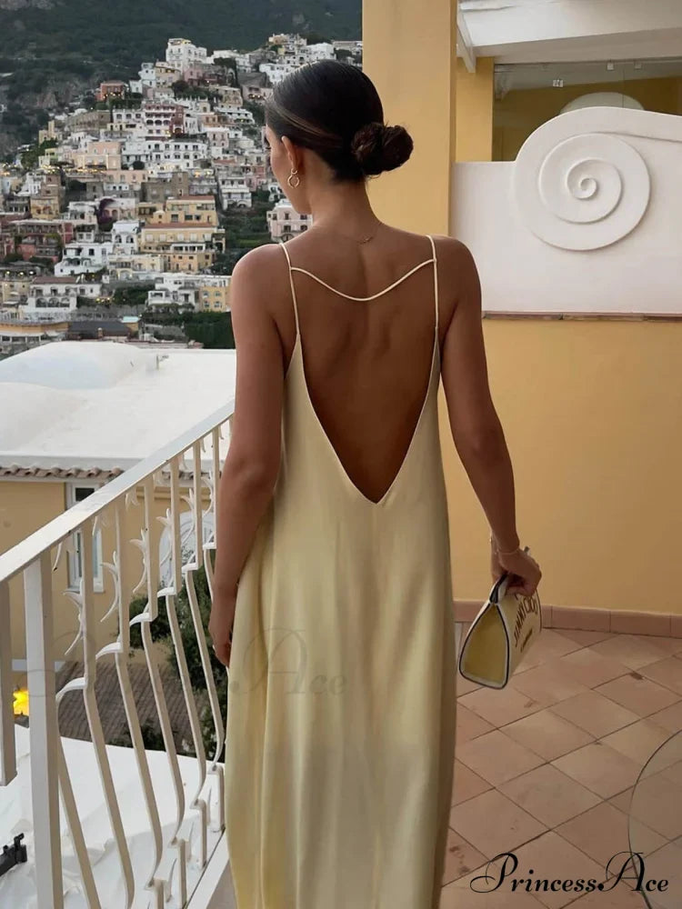 Backless Vacation Graceful Long Dress Dresses