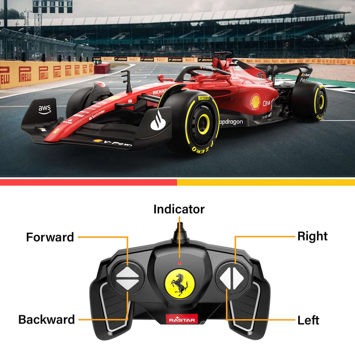 Ferrari F1 75 RC Car 1/18 Scale Licensed Remote Control Toy Car, Official F1 Merchandise by Rastar