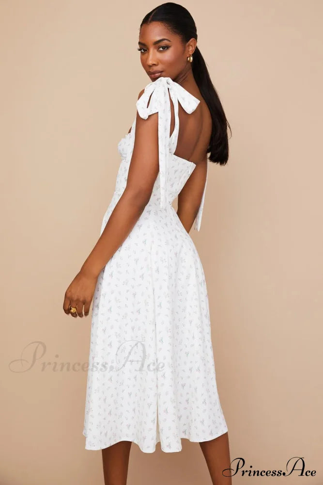 Fleur De Paris Charming Floral Split Midi Dress