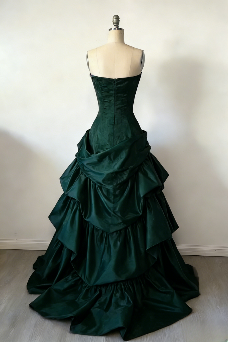 Gorgeous A-Line Burgundy Prom Dress Satin Strapless Long Evening Dress Sleeveless Birthday Dress