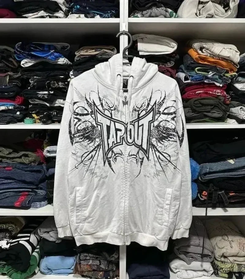 Letter Graphic Retro Hoodie white 1 / S