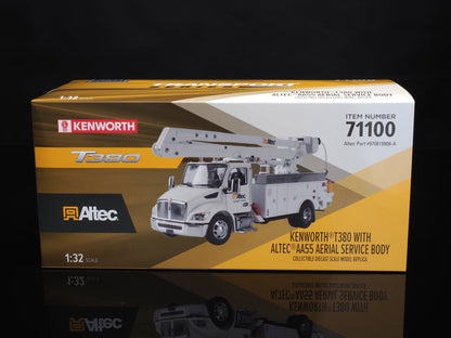 1:32 Kenworth T380 with Altec AA55 Aerial Service Truck - White Truck/White Body, 71100