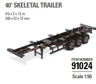 1:50 40ft Skeleton Trailer, Black, Transport Series, 91024