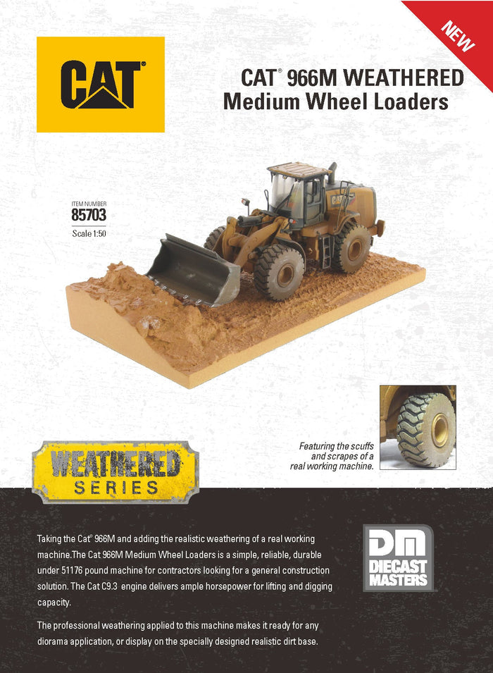 1:50 Cat® 966M Weathered Wheel Loader, Weathered Series, 85703