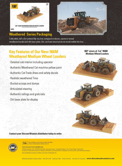 1:50 Cat® 966M Weathered Wheel Loader, Weathered Series, 85703