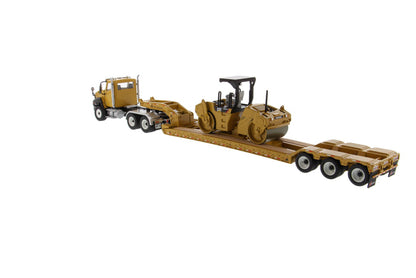 1:50 Cat® CT660 Day Cab Tractor & XL120 Low-Profile HDG Trailer with Cat® CB-534D XW Vibratory Asphalt Compactor, 85601C