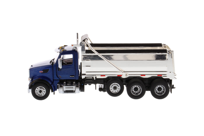 1:50 Peterbilt 567 SFFA Tandem with Pusher Axle Dump Truck, Legendary Blue Cab, 71073