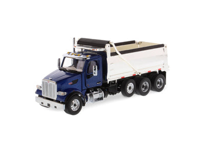1:50 Peterbilt 567 SFFA Tandem with Pusher Axle Dump Truck, Legendary Blue Cab, 71073