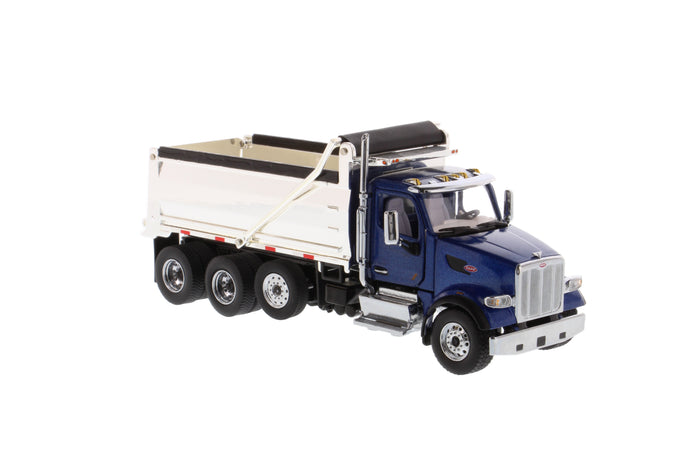 1:50 Peterbilt 567 SFFA Tandem with Pusher Axle Dump Truck, Legendary Blue Cab, 71073