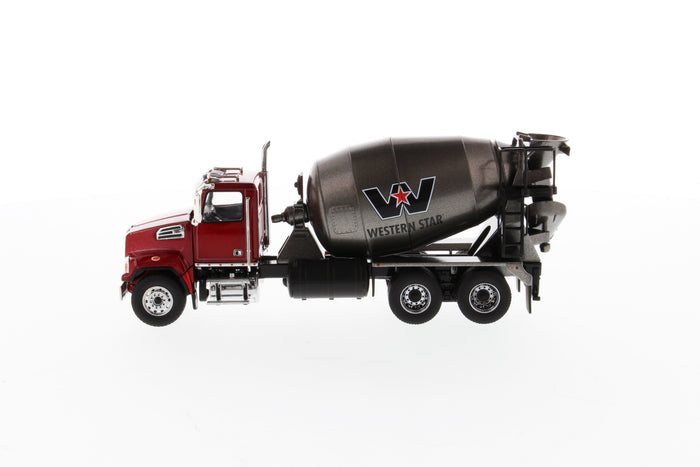 1:50 Western Star 4700 SF Concrete Mixer   - Metallic red cab + Gun metal dump, 71033