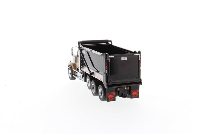 1:50 Western Star 4900 SF OX Stampede Dump Truck - Gold cab + black dump body, 71080