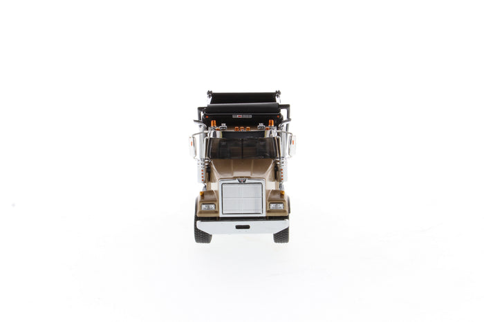 1:50 Western Star 4900 SF OX Stampede Dump Truck - Gold cab + black dump body, 71080