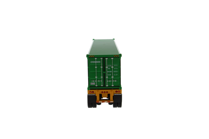 1:50 Western Star®  Diecast 4700 SB Tandem Truck-Tractor with 40′ Dry Goods Sea Container – Metallic red tractor + Yellow trailer + EverGreen container, Transport Series,  71049