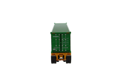 1:50 Western Star®  Diecast 4700 SB Tandem Truck-Tractor with 40′ Dry Goods Sea Container – Metallic red tractor + Yellow trailer + EverGreen container, Transport Series,  71049