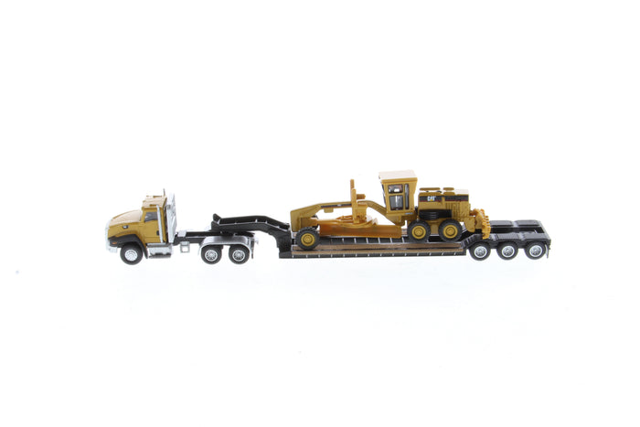 1:87 Cat CT660 Day Cab Tractor with Lowboy Trailer and Cat 163H Motor Grader, 84414