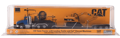1:87 Cat CT660 Day Cab Tractor with Lowboy Trailer and Cat 315C L Hydraulic Excavator, 84415