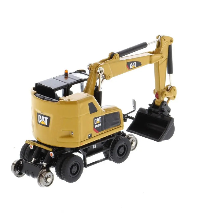 1:87 Cat® M323F Railroad Wheeled Excavator, Cat® Yellow with 3 work tools High Line Series, 85656 Caterpillar