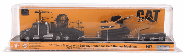 1:87 Kenworth T880s SBFS 40in-Sleeper Tandem Tractor with Lowboy Trailer and Cat 320D L Hydraulic Excavator, 84420