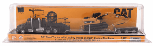 1:87 Kenworth T880s SBFS 40in-Sleeper Tandem Tractor with Lowboy Trailer and Cat 320D L Hydraulic Excavator, 84420