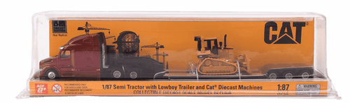 1:87 Peterbilt Model 579 UltraLoft Tandem Tractor with Lowboy Trailer and Cat D5M Dozer, 84419