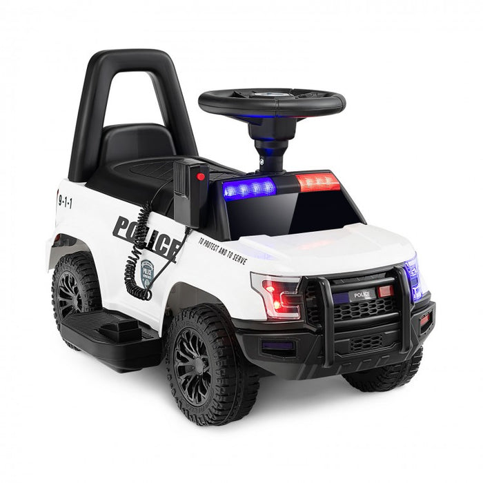 6V Kids Ride On Police Car with Real Megaphone and Siren Flashing Lights