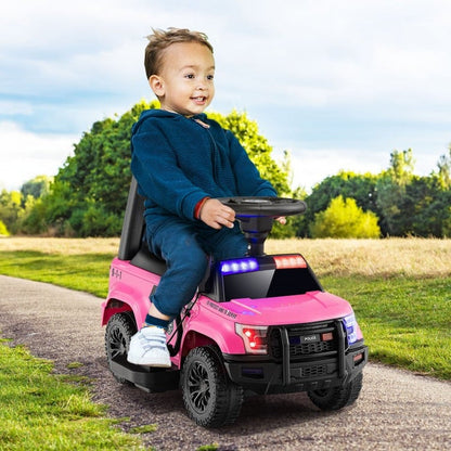 6V Kids Ride On Police Car with Real Megaphone and Siren Flashing Lights