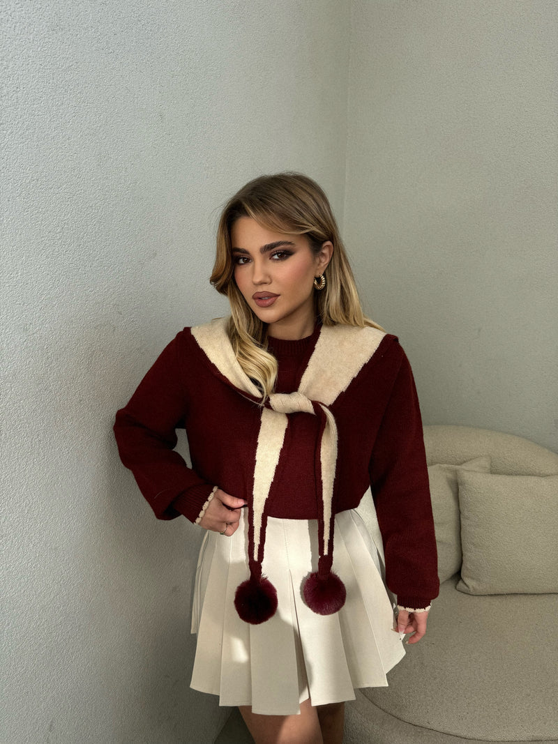 PULOVER BURGUNDY