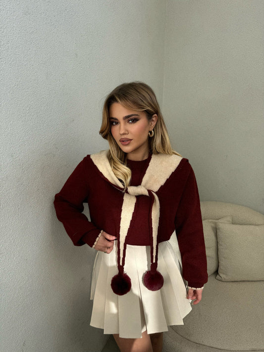 PULOVER BURGUNDY