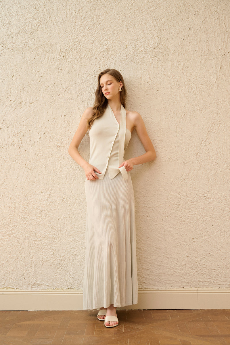 A-line maxi knit skirt