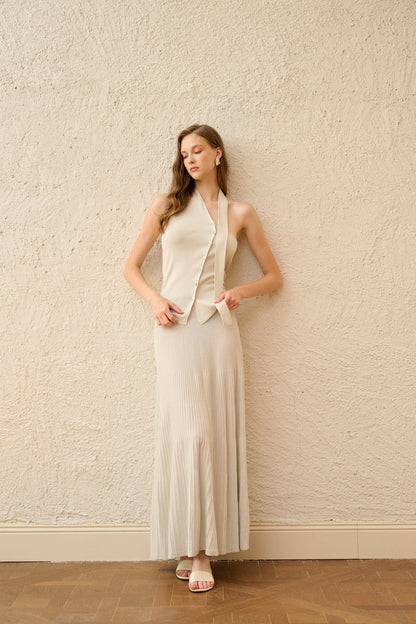 A-line maxi knit skirt