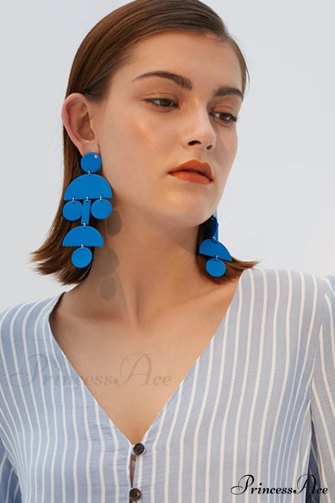 Acrylic Geometric Stylish Long Earrings