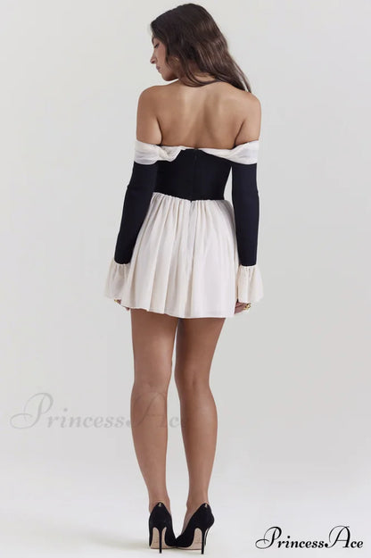 Alana Bateau Stylish Neck Mini Dress