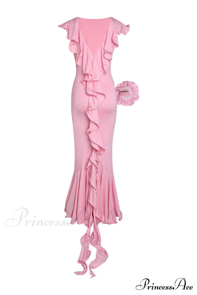 Amalie Ruffle Stylish Draped Maxi Dress