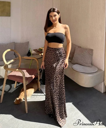 Amberi Elegant Long Skirt Print / L