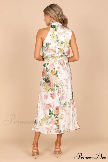 Anabelle Halter Stylish Neck Midi Dress