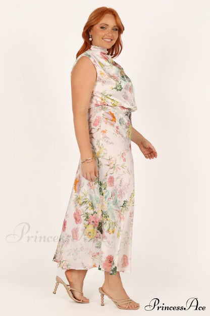 Anabelle Halter Stylish Neck Midi Dress