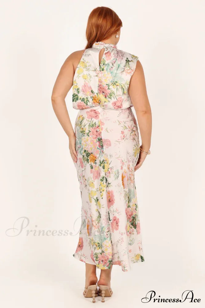 Anabelle Halter Stylish Neck Midi Dress