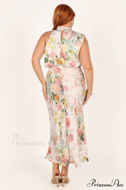 Anabelle Halter Stylish Neck Midi Dress