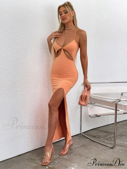 Asymmetrical Neck Glitter Trendy Strap Cut Out Dress Dresses