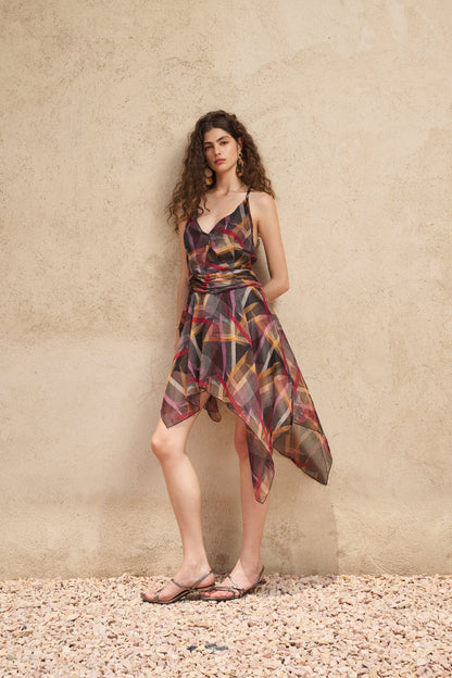 Asymmetrical open back dress