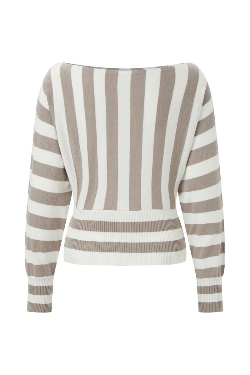 Asymmetrical striped sweater