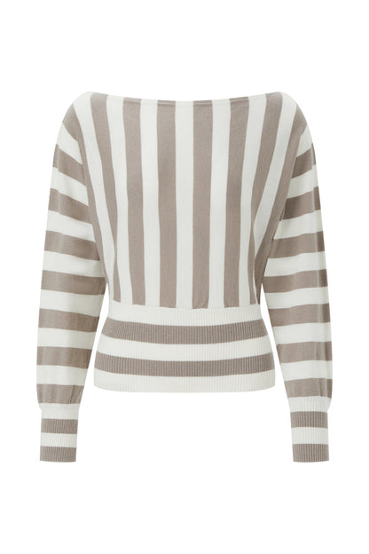 Asymmetrical striped sweater