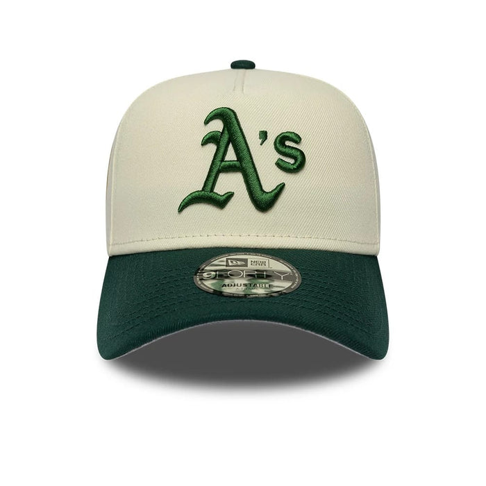 Pictured is this MLB Cooperstown Athletics 9FORTY A-Frame cap in white & grey. 3