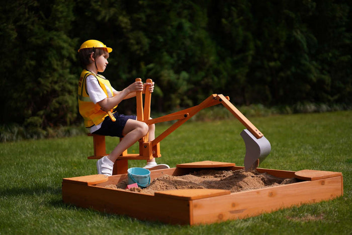 Avenlur | Outdoor Excavator Digger Toy for Kids | Backyard Construction Ride-On (Sandbox Not Included)