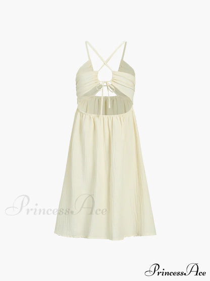 Backless Criss Cross Trendy Split Midi Dress Dresses
