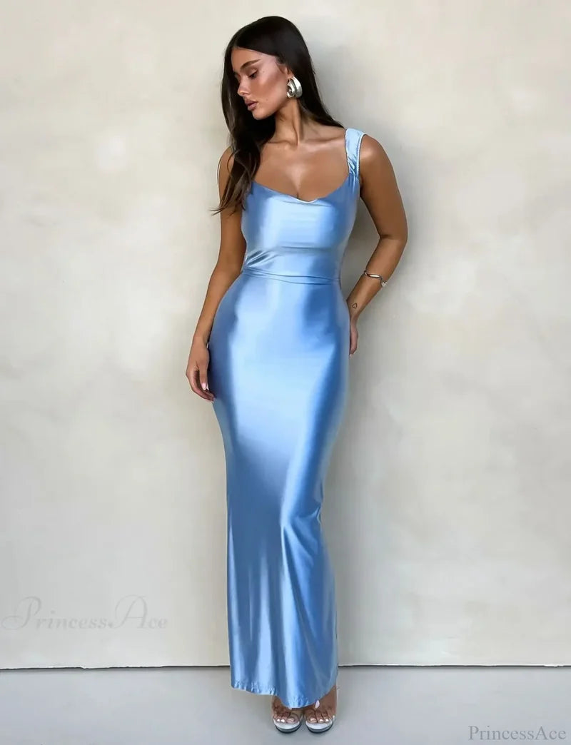 Backless Mermaid Satin Party Dress Partydress-241208