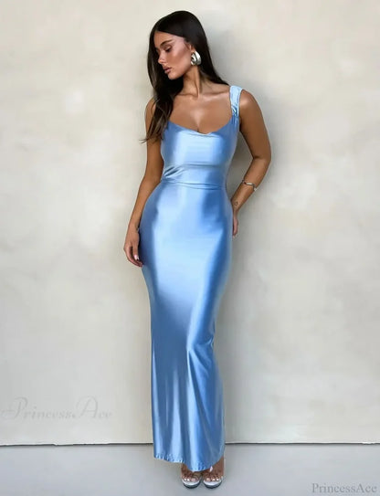 Backless Mermaid Satin Party Dress Partydress-241208