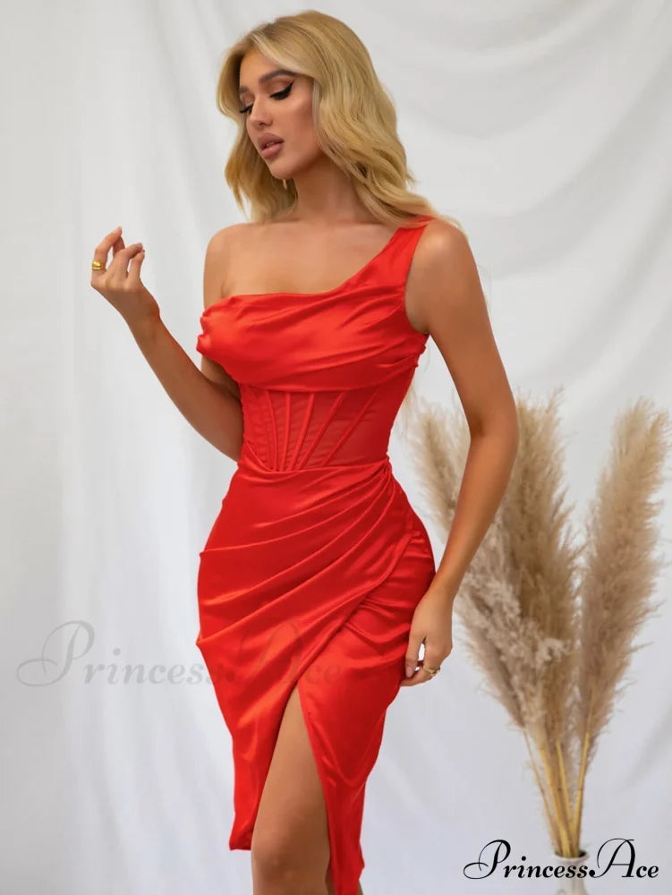Backless Ruffle Graceful Satin Mini Nightdress Dresses